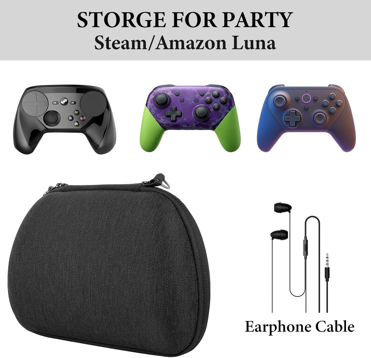 Shield Case Compatible with Steam Controller, Razer Wolverine V3 Pro, Hard Shell Travel Carrying Storage Bag with Internal Mesh Pocket for Charging Cable (Dark Gray)