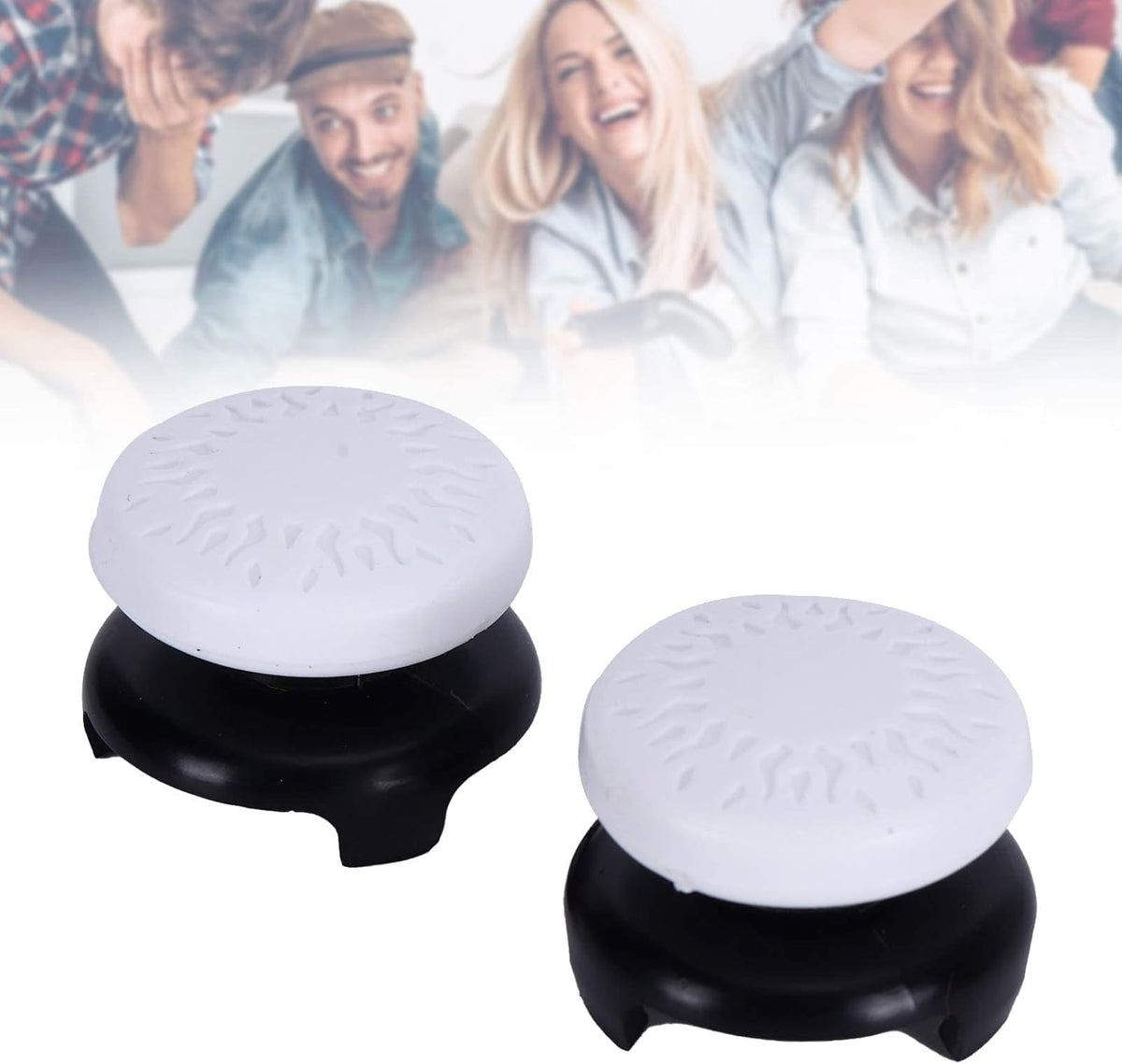 2Pcs Thumbstick Extender for 3D Texture Thumb Grip Stick Joystick Thumbstick for Controller (White)