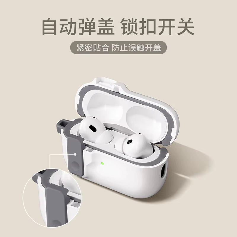 Protective Case for Airpods 4 Cover Luxury Earphone Cover Case for Apple Airpodspro 2 3 1/2 Air Pods Pro Shockproof with Hook﻿