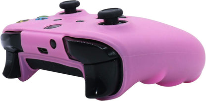 Pink Skins ,Silicone Controller Cover Skin Protector Compatible for Xbox One S/X Controller (Pink Pro Thumb Grip X 2,Cat + Skull Cap &Cover Grip X 2)
