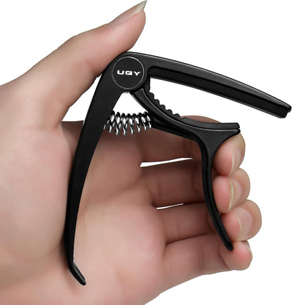 Guitar Capo for Acoustic/Electric Guitar & Ukulele - Black with 5 Picks