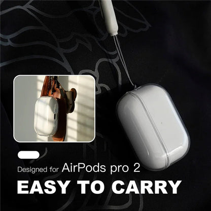 Clear Soft TPU Earphone Case with Lanyard Strap for Airpods Pro 2 3 2Nd Generation Air Pods 4 3 1 3Rd 2024 Gen Cover Accessories