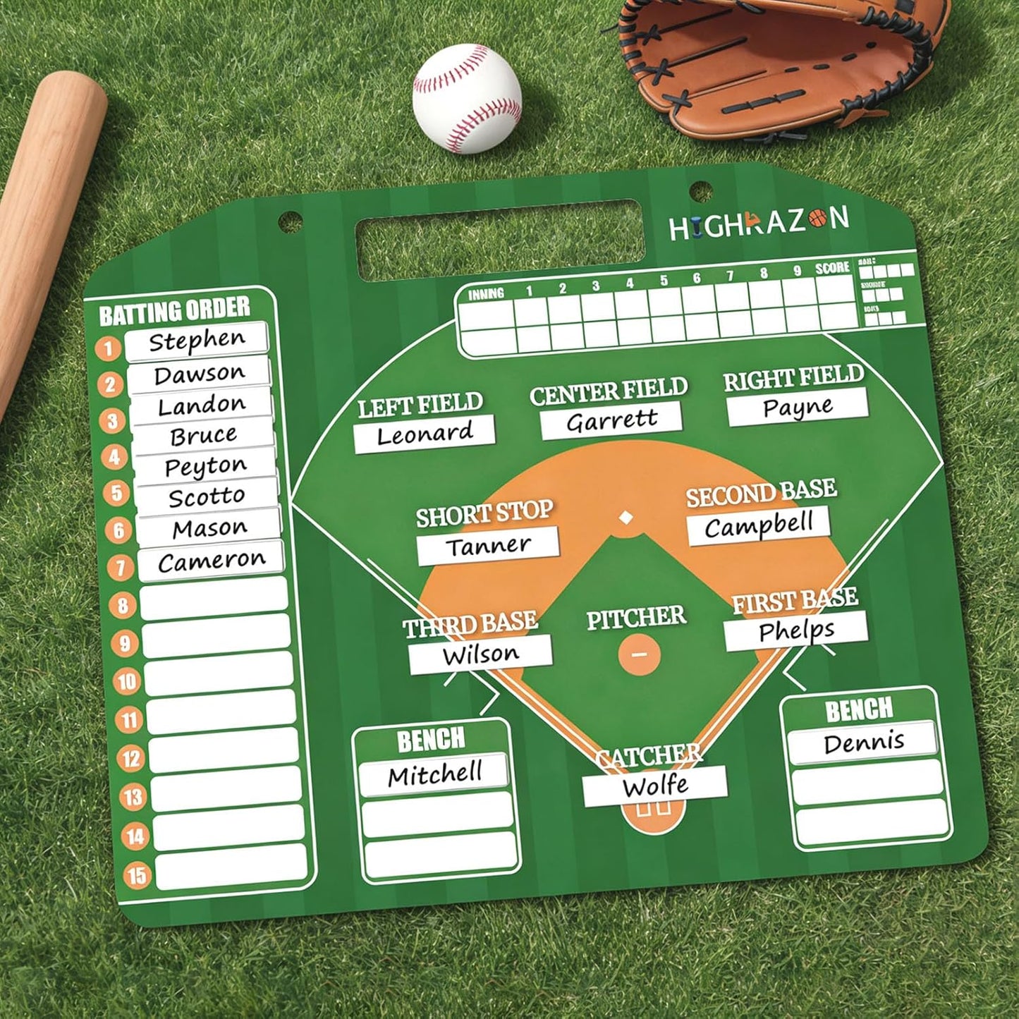 Magnetic Baseball Coach Clipboard, Dry Erase Coach Lineup Board, Premium Tactical Baseball Coaching Board with 40 Lineup Cards and Marker, Dugout Display Softball Coaching Accessories