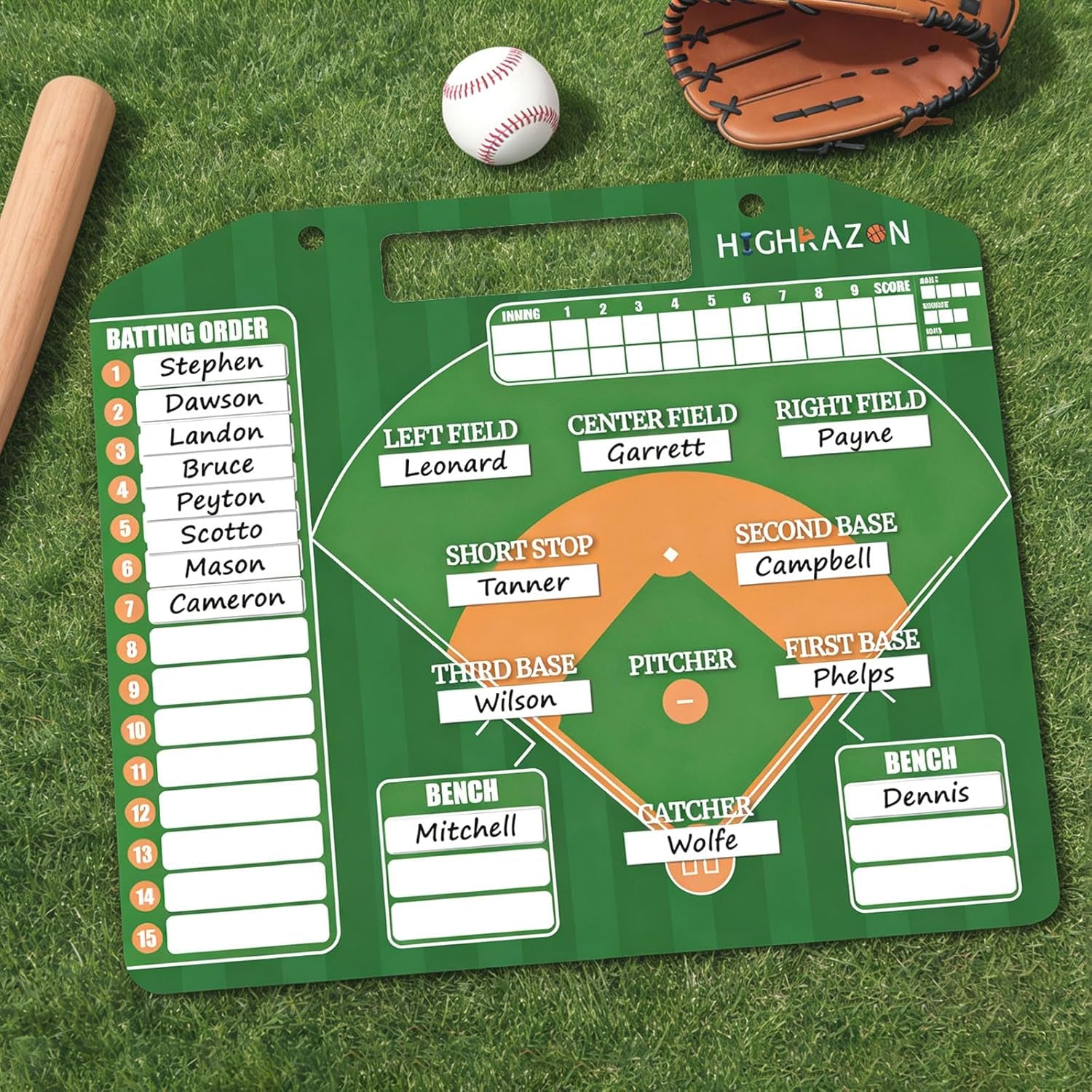 Magnetic Baseball Coach Clipboard, Dry Erase Coach Lineup Board, Premium Tactical Baseball Coaching Board with 40 Lineup Cards and Marker, Dugout Display Softball Coaching Accessories