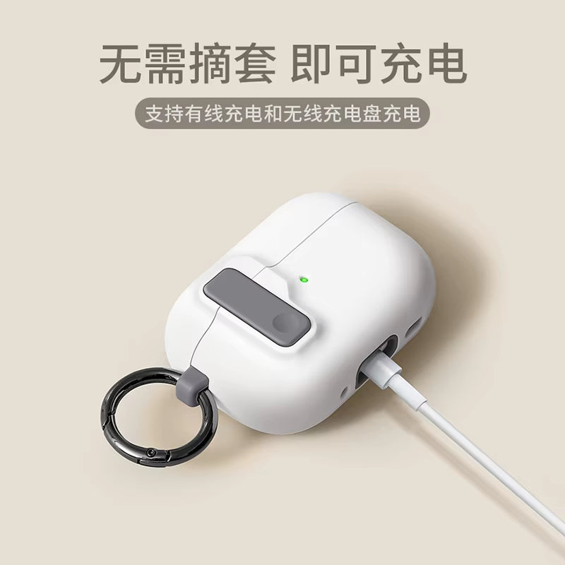 Protective Case for Airpods 4 Cover Luxury Earphone Cover Case for Apple Airpodspro 2 3 1/2 Air Pods Pro Shockproof with Hook﻿