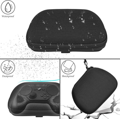 Shield Case Compatible with Steam Controller, Razer Wolverine V3 Pro, Hard Shell Travel Carrying Storage Bag with Internal Mesh Pocket for Charging Cable (Dark Gray)