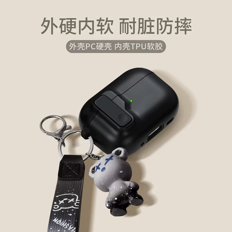 Protective Case for Airpods 4 Cover Luxury Earphone Cover Case for Apple Airpodspro 2 3 1/2 Air Pods Pro Shockproof with Hook﻿