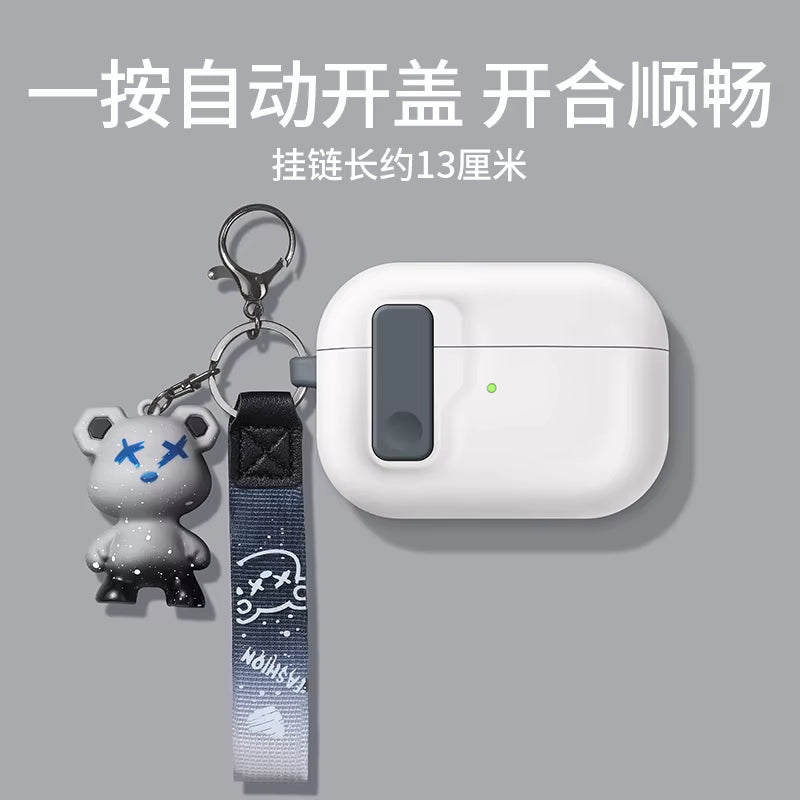 Protective Case for Airpods 4 Cover Luxury Earphone Cover Case for Apple Airpodspro 2 3 1/2 Air Pods Pro Shockproof with Hook﻿