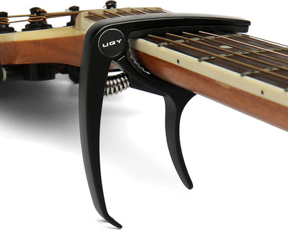 Guitar Capo for Acoustic/Electric Guitar & Ukulele - Black with 5 Picks