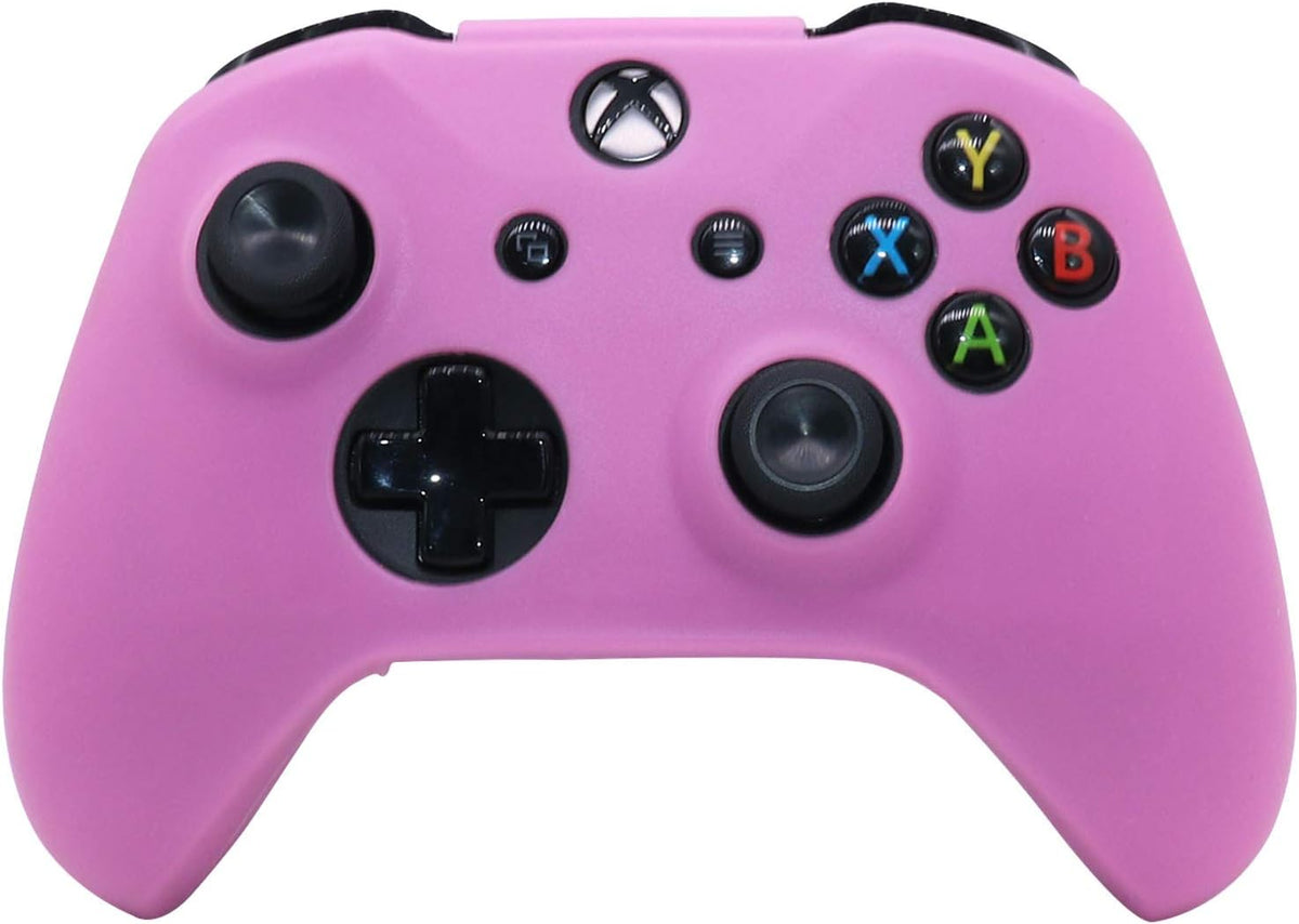 Pink Skins ,Silicone Controller Cover Skin Protector Compatible for Xbox One S/X Controller (Pink Pro Thumb Grip X 2,Cat + Skull Cap &Cover Grip X 2)