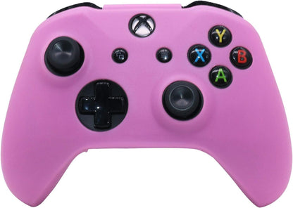 Pink Skins ,Silicone Controller Cover Skin Protector Compatible for Xbox One S/X Controller (Pink Pro Thumb Grip X 2,Cat + Skull Cap &Cover Grip X 2)
