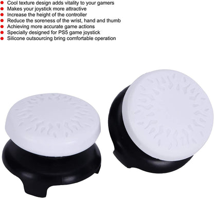 2Pcs Thumbstick Extender for 3D Texture Thumb Grip Stick Joystick Thumbstick for Controller (White)