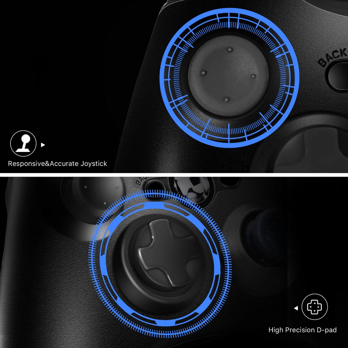 LUXMO Wired Xbox 360 Controller Gamepad Joystick Compatible with Xbox 360 /PC/ Windows 7 8 10