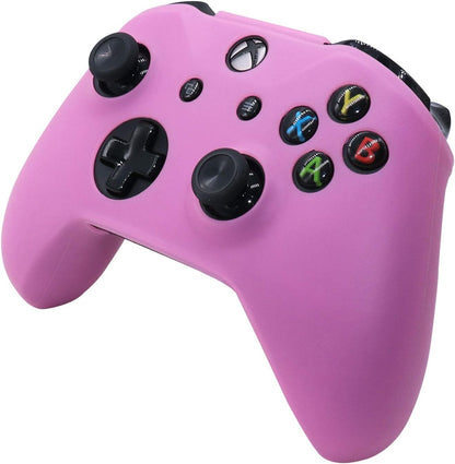 Pink Skins ,Silicone Controller Cover Skin Protector Compatible for Xbox One S/X Controller (Pink Pro Thumb Grip X 2,Cat + Skull Cap &Cover Grip X 2)
