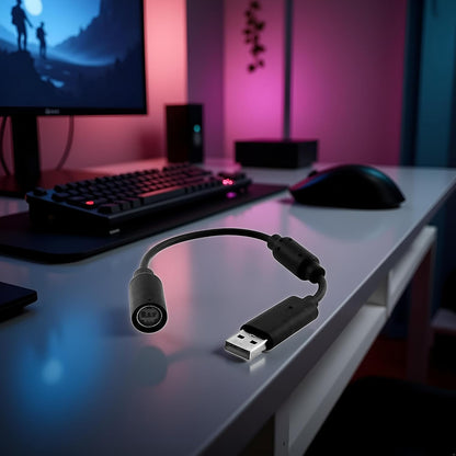 Black Audio USB Breakaway PC Cable Cord Adapter Converter for Xbox 360 Controller Rocksmith Real Tone Cable