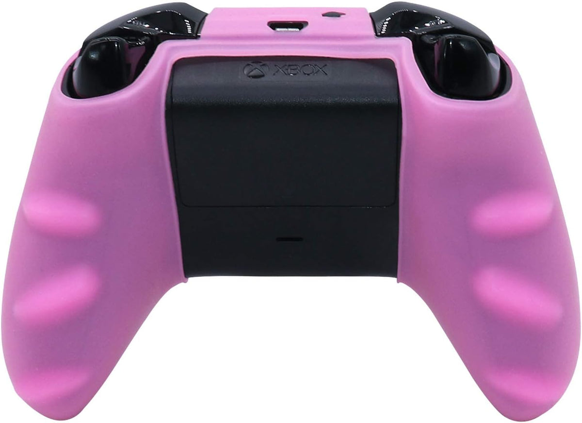 Pink Skins ,Silicone Controller Cover Skin Protector Compatible for Xbox One S/X Controller (Pink Pro Thumb Grip X 2,Cat + Skull Cap &Cover Grip X 2)