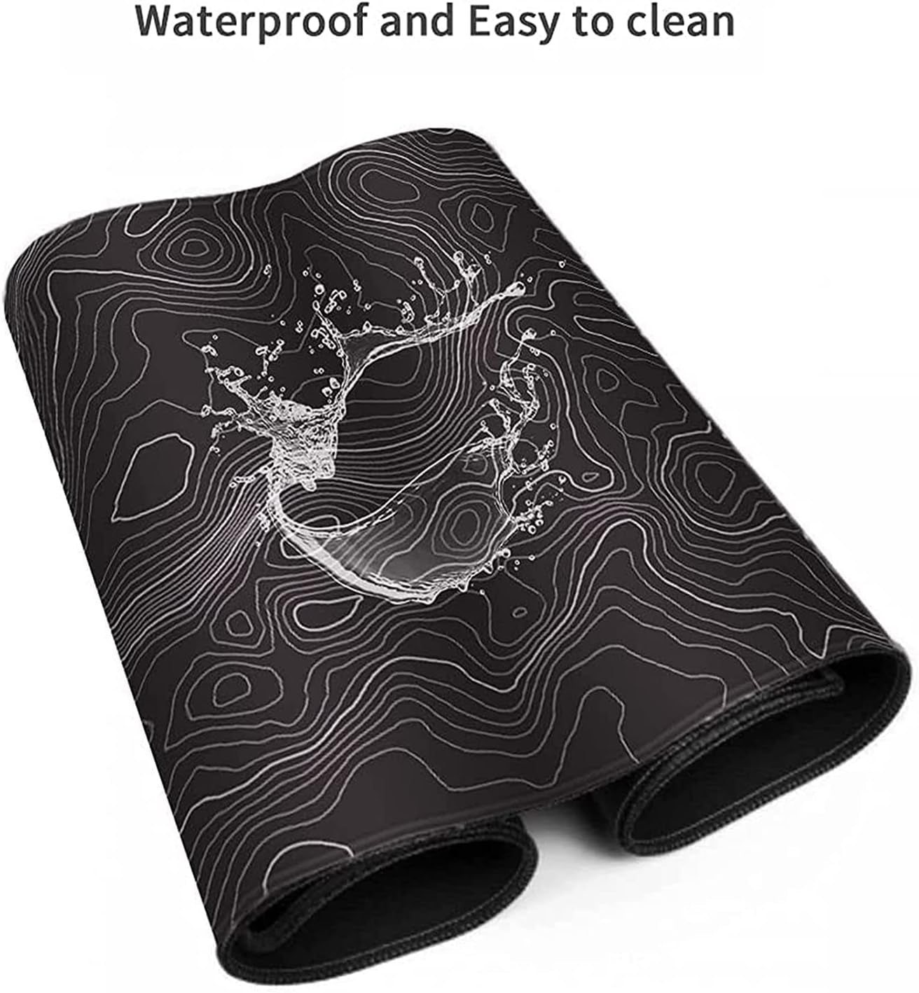 Large Mouse Pad Mat 35X17 Inch, XXXL Gaming Mouse Pad Topographic Map Lines | Extended Desk Mat with Non-Slip Rubber Base, Geographic Contour Topographic Design Mousepad for Gaming, Office, Laptop & PC