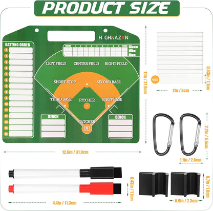 Magnetic Baseball Coach Clipboard, Dry Erase Coach Lineup Board, Premium Tactical Baseball Coaching Board with 40 Lineup Cards and Marker, Dugout Display Softball Coaching Accessories