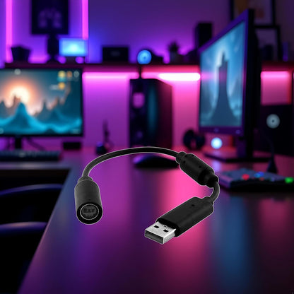 Black Audio USB Breakaway PC Cable Cord Adapter Converter for Xbox 360 Controller Rocksmith Real Tone Cable
